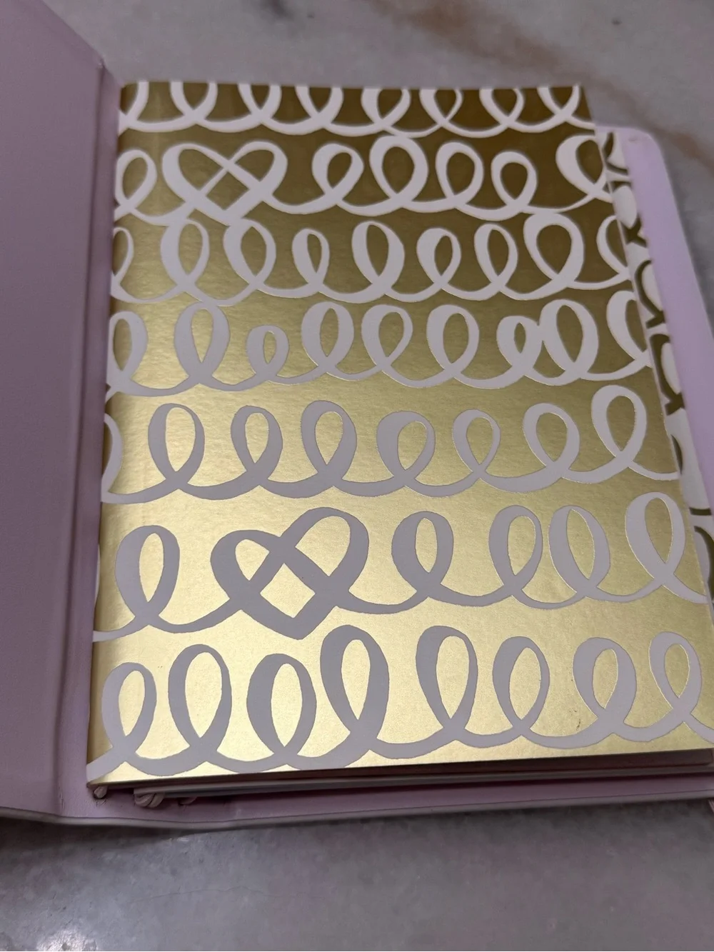 Kate spade  'I do' Gold Lettering Notebook Folio Set with Pink Elastic